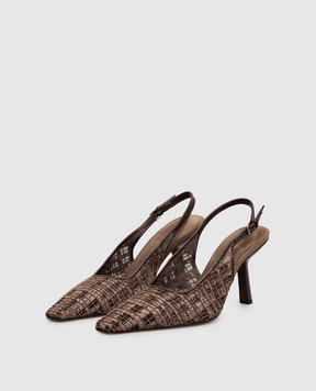 Brunello Cucinelli Коричневые слингбеки с цепочкой мониль MZSKC3432