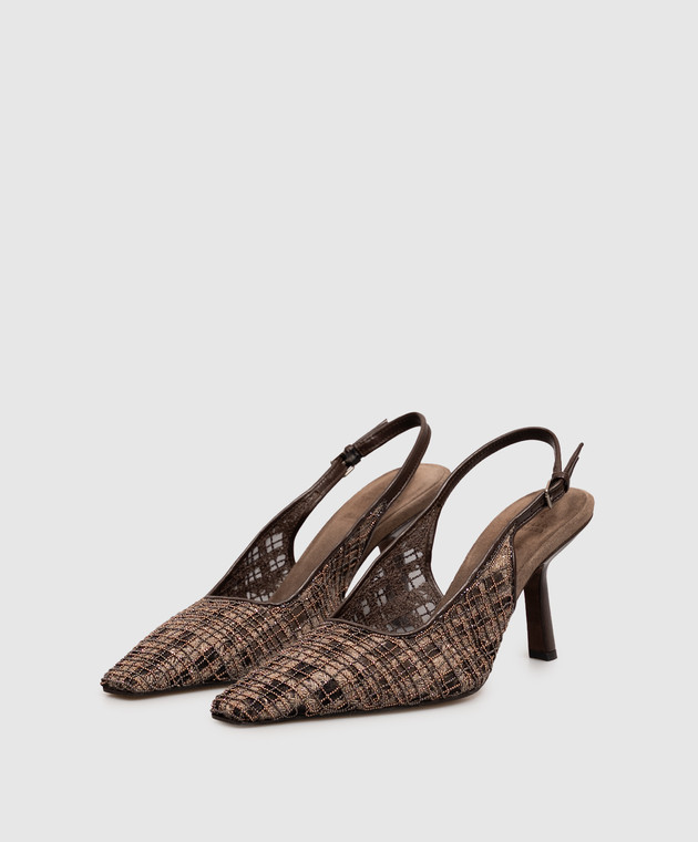 Brunello Cucinelli Коричневые слингбеки с цепочкой мониль MZSKC3432 изображение 2
