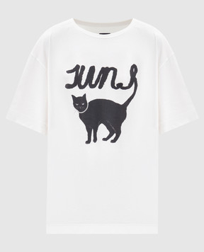 Juun.j Белая футболка AVEC LE CHAT JW6342W050