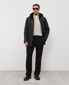 Cashmere&Whiskey Чорна дублянка з капюшоном DF795