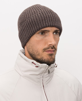 Brunello Cucinelli Коричнева шапка з кашеміру M2293900