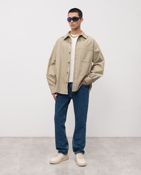 Palm Angels s Синие джинсы с фактурной монограммой логотипа PMYA039R24DEN001