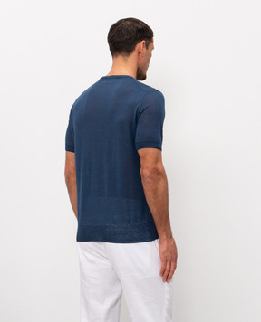 Cashmere&Whiskey Синя футболка з льоном MS003