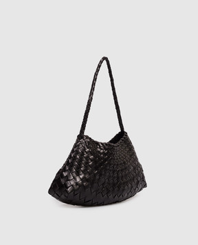 Dragon Черная кожаная плетеная сумка Rosanna DGS68943