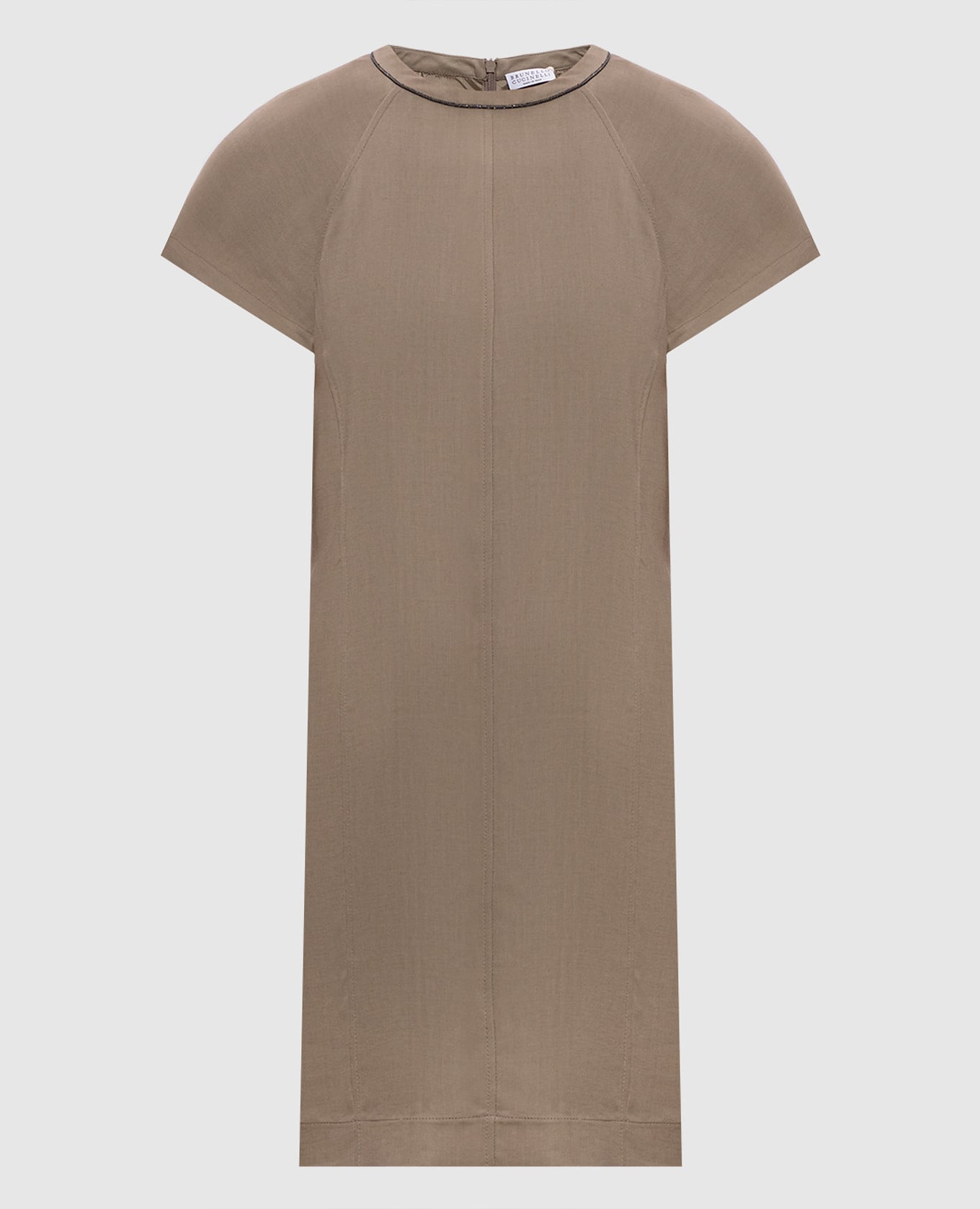 Коричневое платье с леном