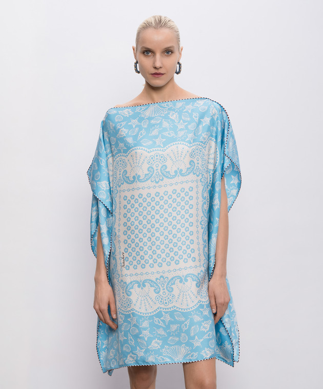 MANTERO 1902 Блакитна сукня-кафтан Mary із шовку 0238A0030G0879U зображення 3