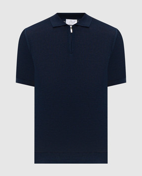 Pini Parma Синее поло с молнией POLRIBZIPBL