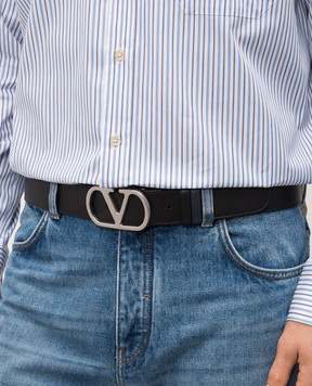 Valentino Двосторонній шкіряний ремінь Vlogo Signature 8Y2T0SQ4UPC