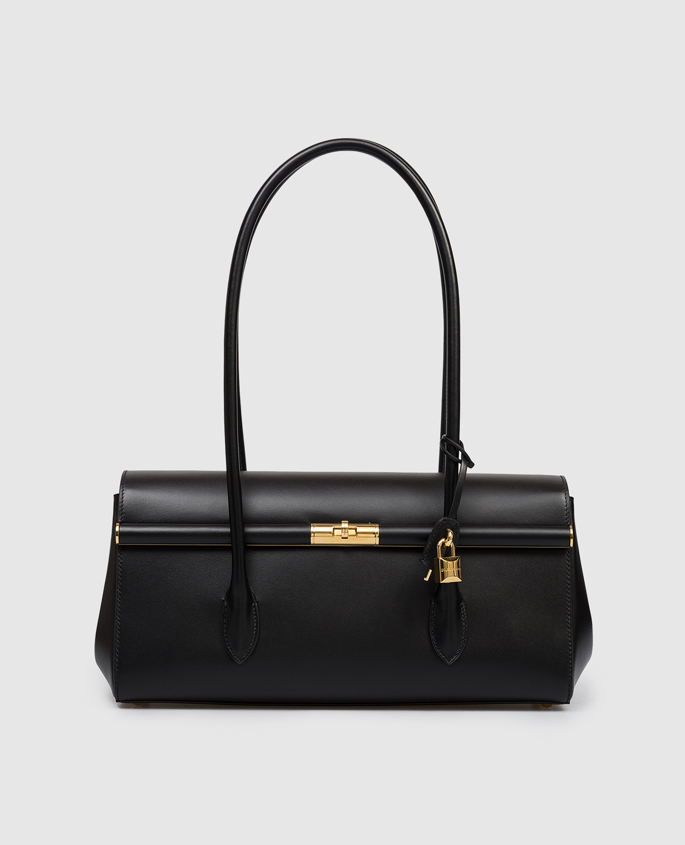 Черная кожаная сумка-багет Marlene