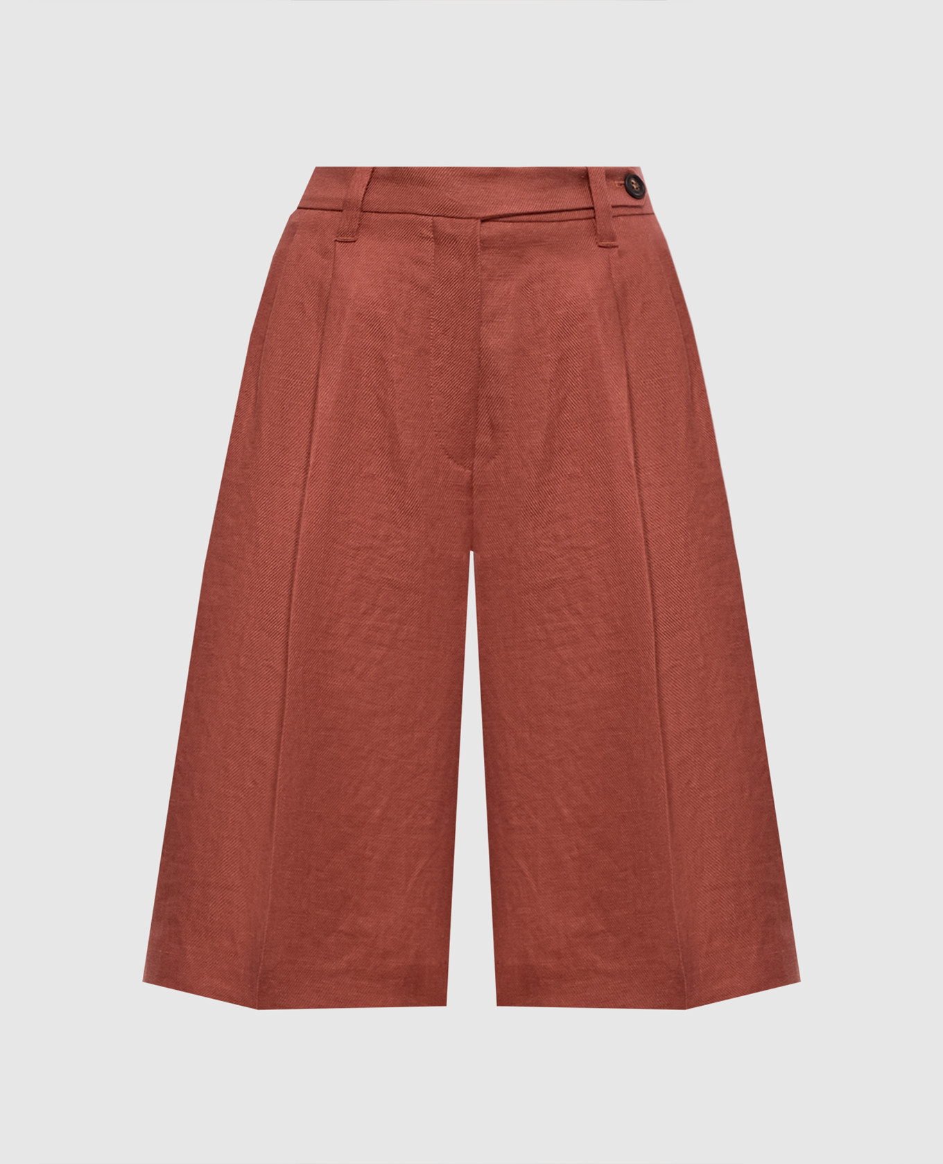 Терракотовые бермуды из льна