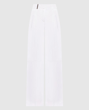 Peserico Білі штани із шовком з патчем A04092D08372