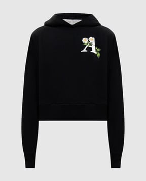 Palm Angels s Чорне худі з квітковим принтом логотипа PWBB022G20FLE005