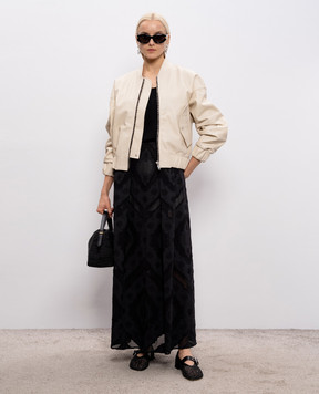 Babe Pay Pls Шкіряний бомбер кольору айворі 2411NATUREL