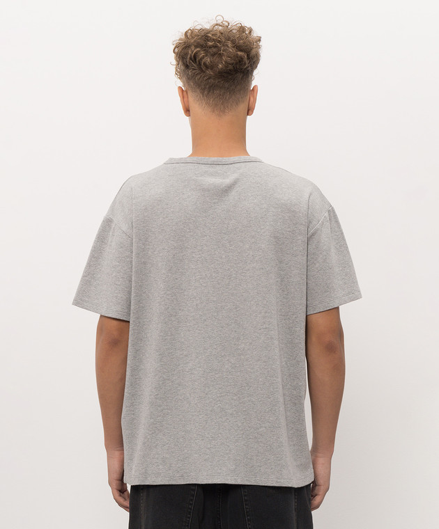 Maison Margiela MM6 Сіра меланжева футболка з принтом SH2GC0049M20277 зображення 4