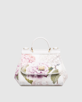 Dolce&Gabbana Детская белая кожаная сумка Sicily в принт EB0003AX811