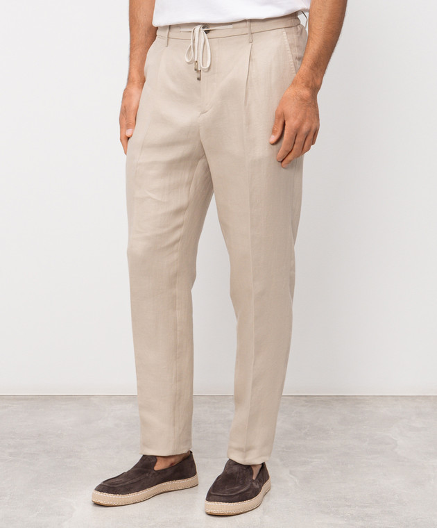 Peserico Бежевые брюки из льна R54274D02606 изображение 3