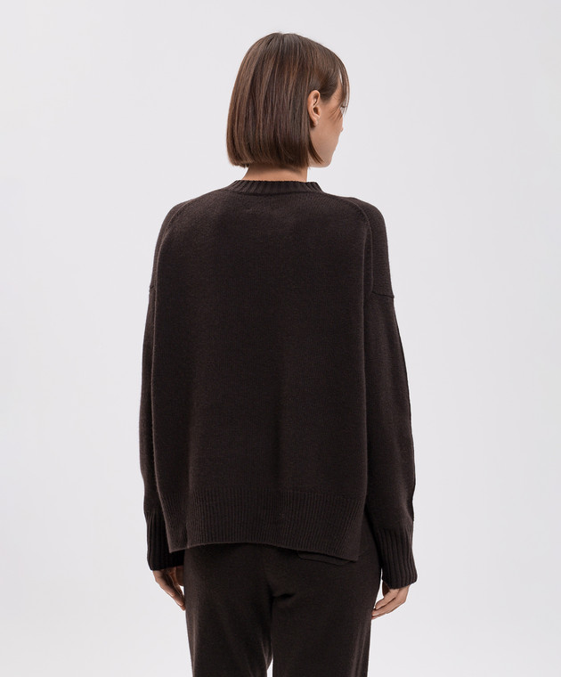 Allude Коричневый свитер из кашемира с разрезами 26511151 изображение 4