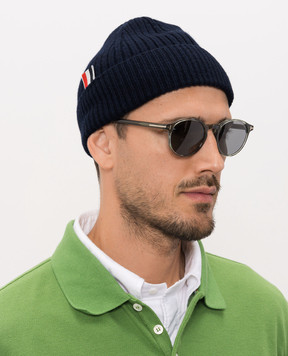 Thom Browne Синя шапка з кашеміру MKH009A00011
