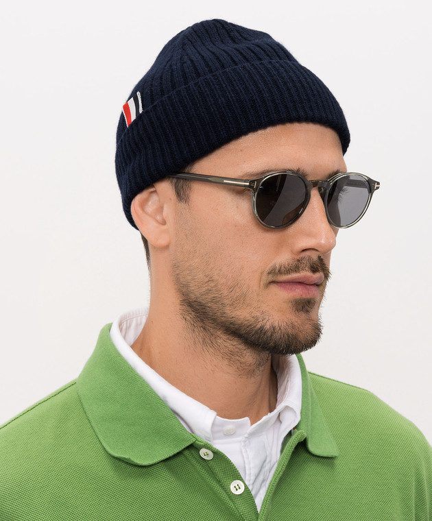 Thom Browne Синя шапка з кашеміру MKH009A00011 зображення 2