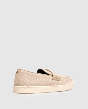 Canali Бежеві лофери з плетінням RC01272461217
