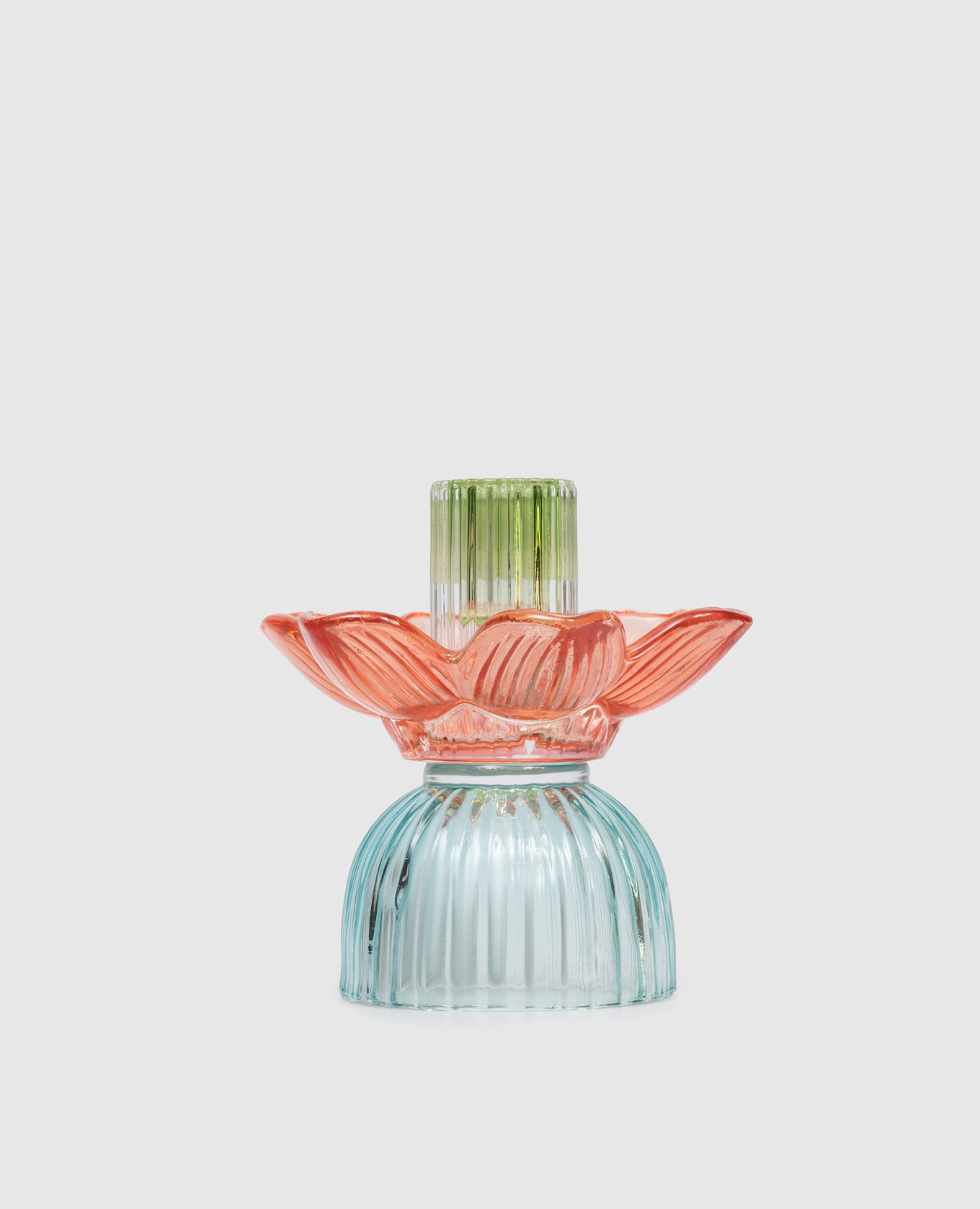 

Стеклянный подсвечник Flower, Разноцветный, Подсвечники