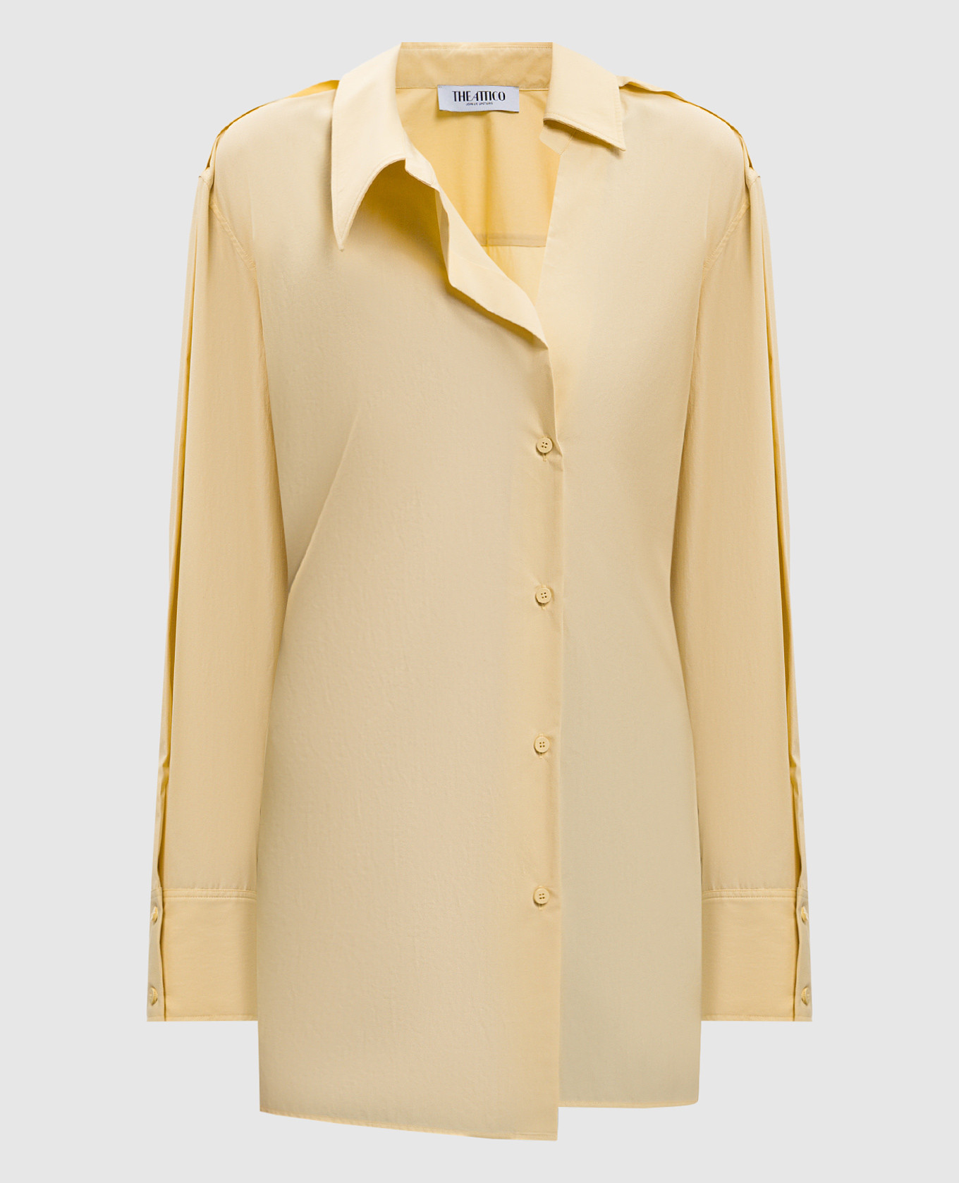 

Желтое платье-рубашка с логотипом, Желтый, Повседневные платья