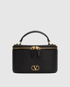 Valentino Чорна шкіряна сумка крос-боді VLogo 8W2P0AX8SNP