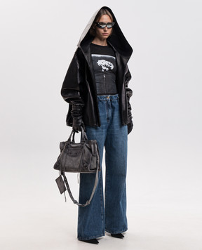 Balenciaga Черная футболка с принтом 871745TUVP9
