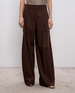 Brunello Cucinelli Коричневый палаццо с цепочкой мониль M0H93P9129