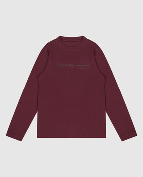 Brunello Cucinelli Бордовый лонгслив с вышивкой надписи B0B13T702C