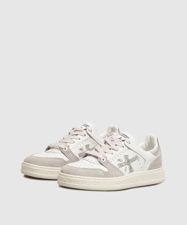 Premiata Белые кожаные кроссовки Quinn QUINND8642 изображение 2