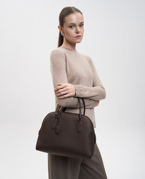 The Row Коричневая кожаная сумка-тоут India с логотипом W1595L129