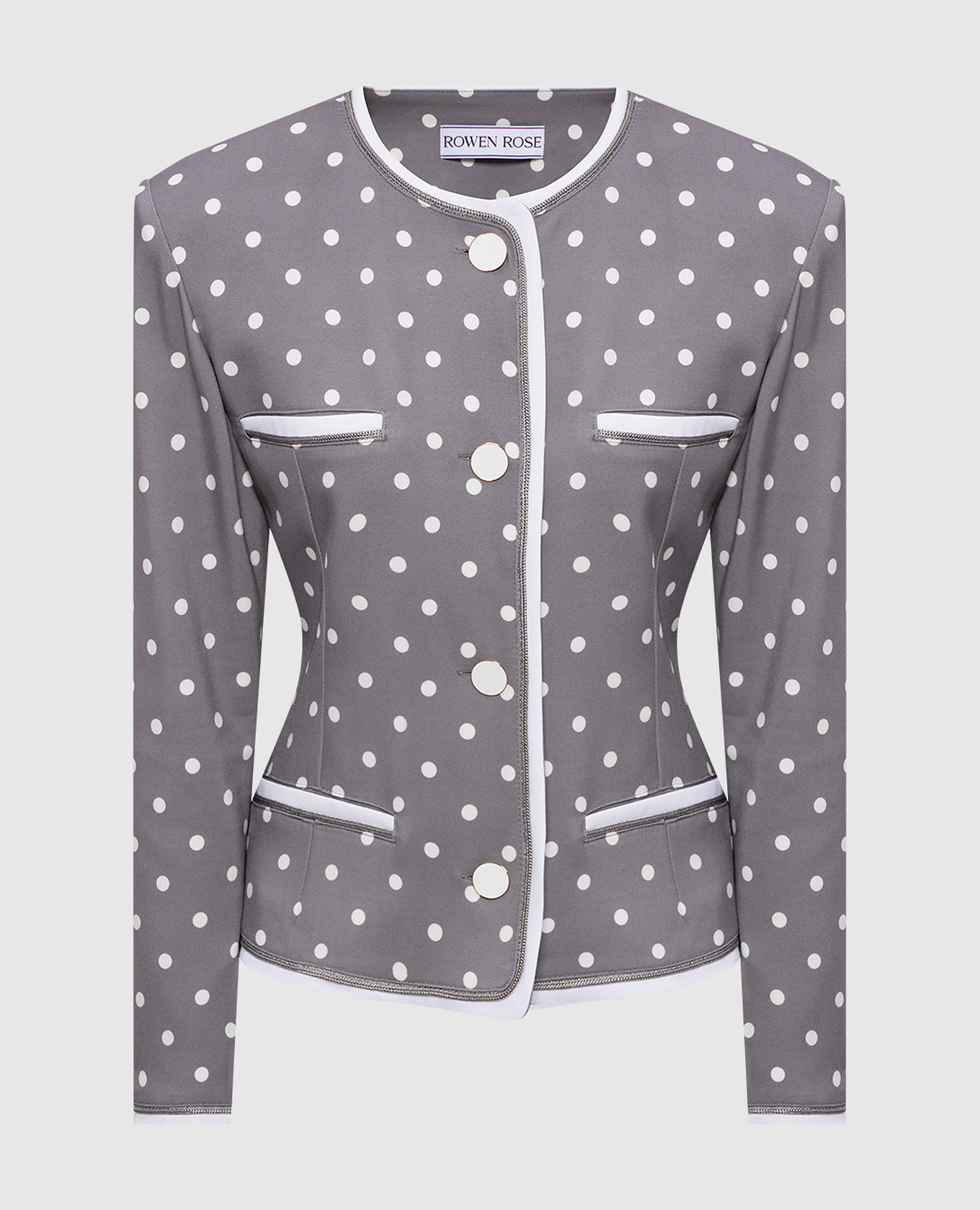 Серый жакет в горох