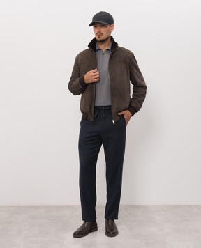 Canali Коричнева замшева куртка LE00298O70509