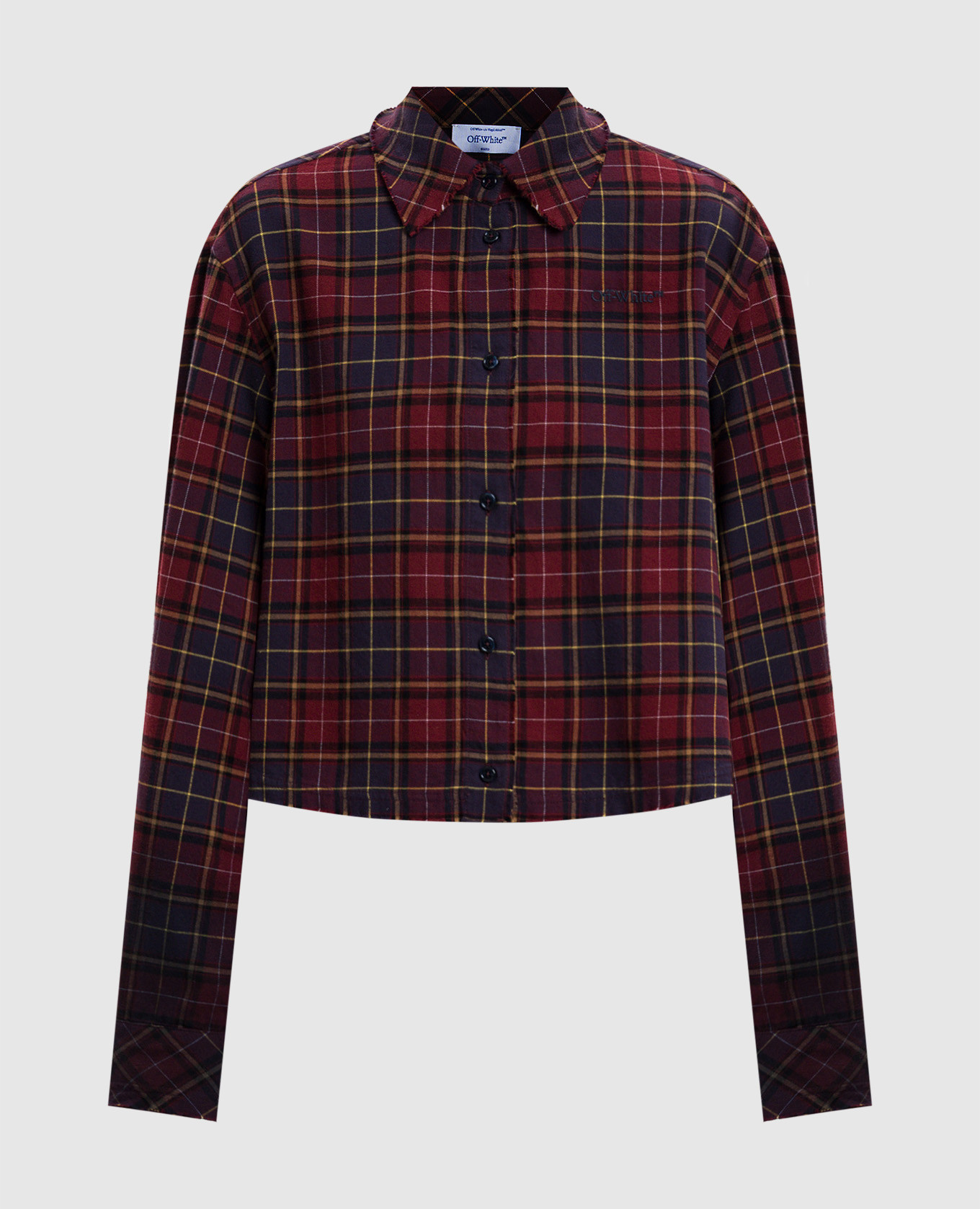 

Бордовая рубашка в клетку с эмблемой, Бордовый, Рубашки