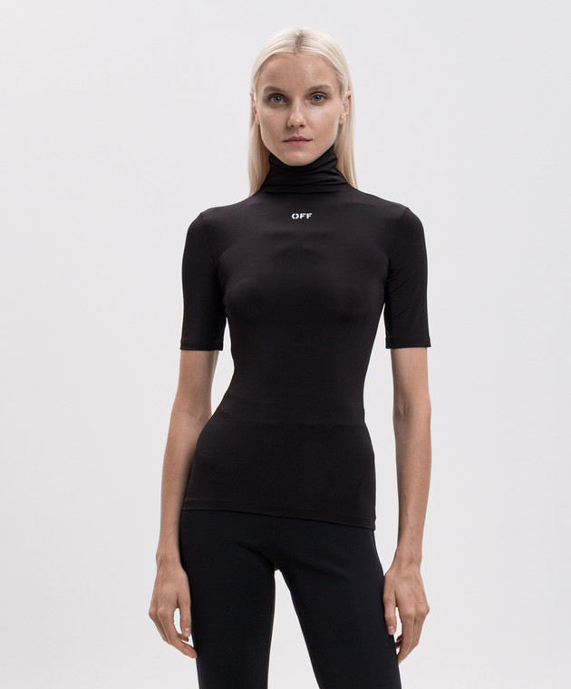 Off-White Черный топ с принтом логотипа 2FA00629T изображение 3