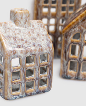 Bloomingville Набір керамічних свічників будиночків 82061871