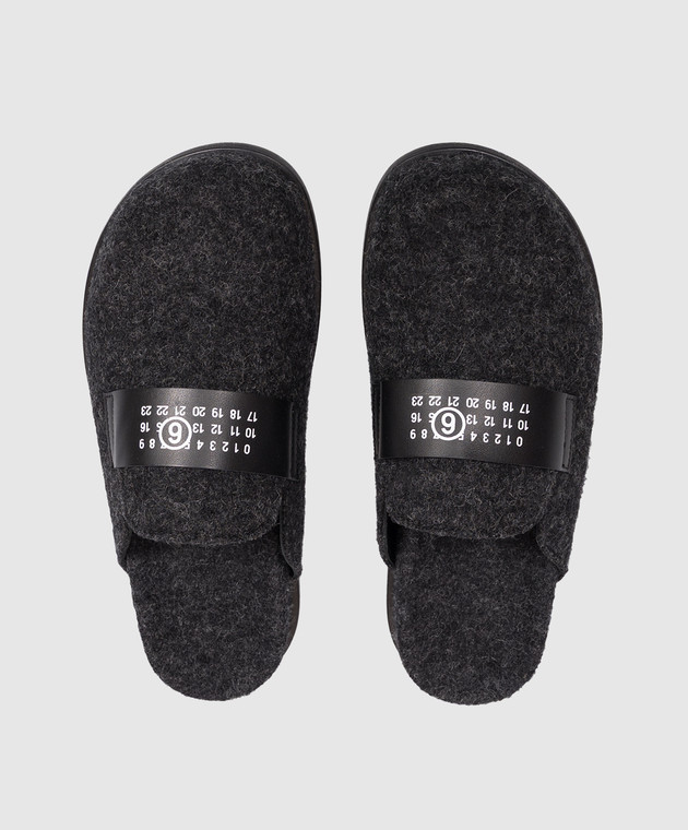 Maison Margiela MM6 Дитячі сірі мюлі з вовни 8387127 зображення 4