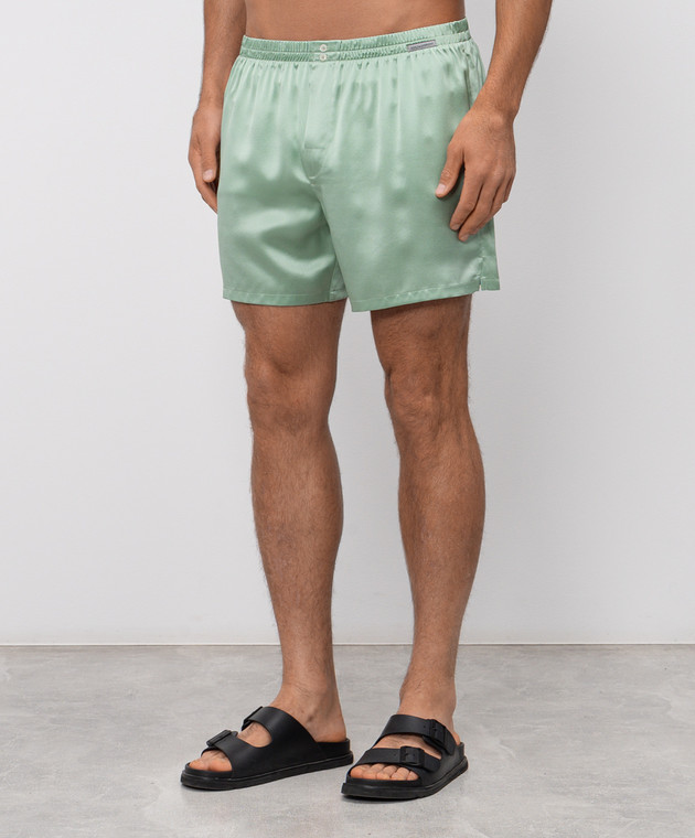 Dolce&Gabbana Зеленые трусы-боксеры из шелка M3A12TON0EC изображение 2