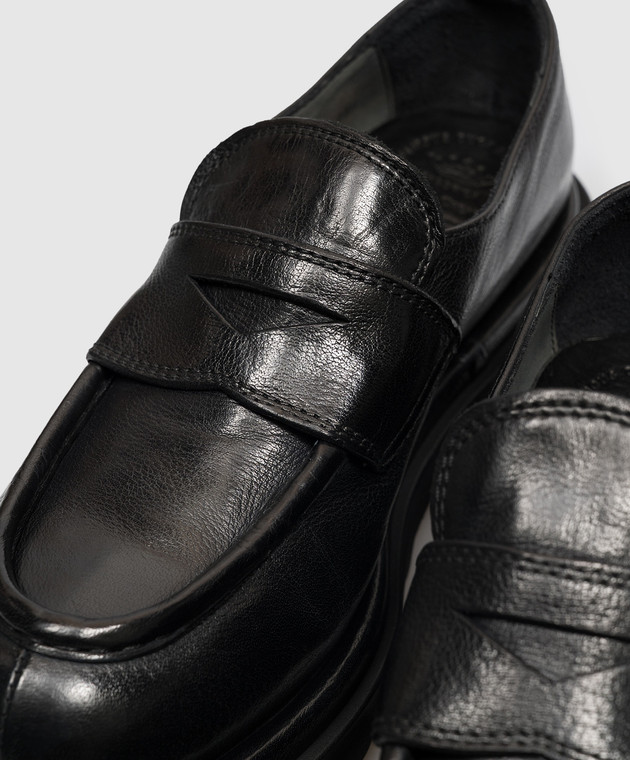 Officine Creative Черные кожаные лоферы Wisal DD WISALDD101 изображение 5