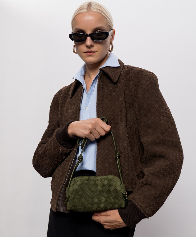 Bottega Veneta Зеленая замшевая сумка Concert 794258V5ZZ4 изображение 2
