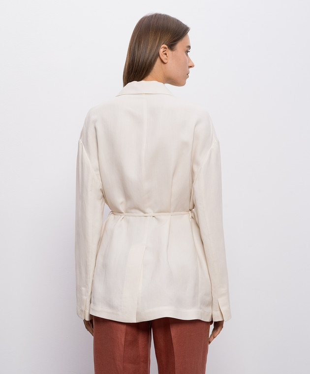 Brunello Cucinelli Жакет цвета айвори с льном MH1267591 изображение 4