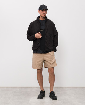Stone Island Черная куртка с логотипом патча L1S156100044S0003