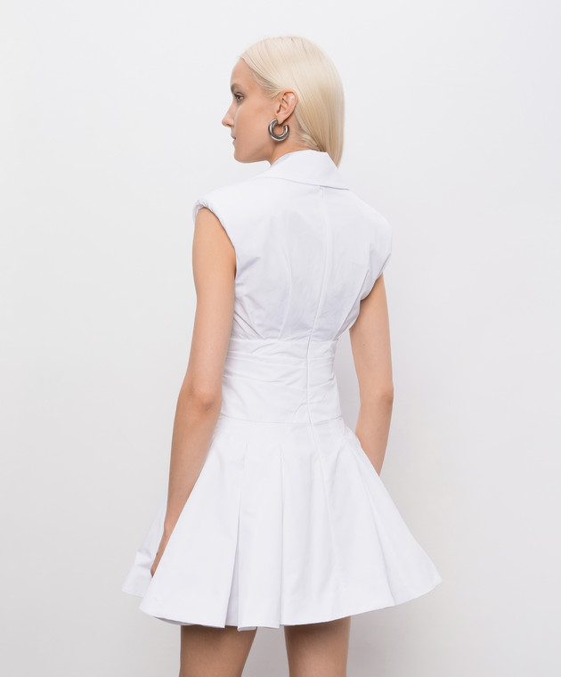 Balmain Белое платье с драпировкой GF0R5181CB09 изображение 4