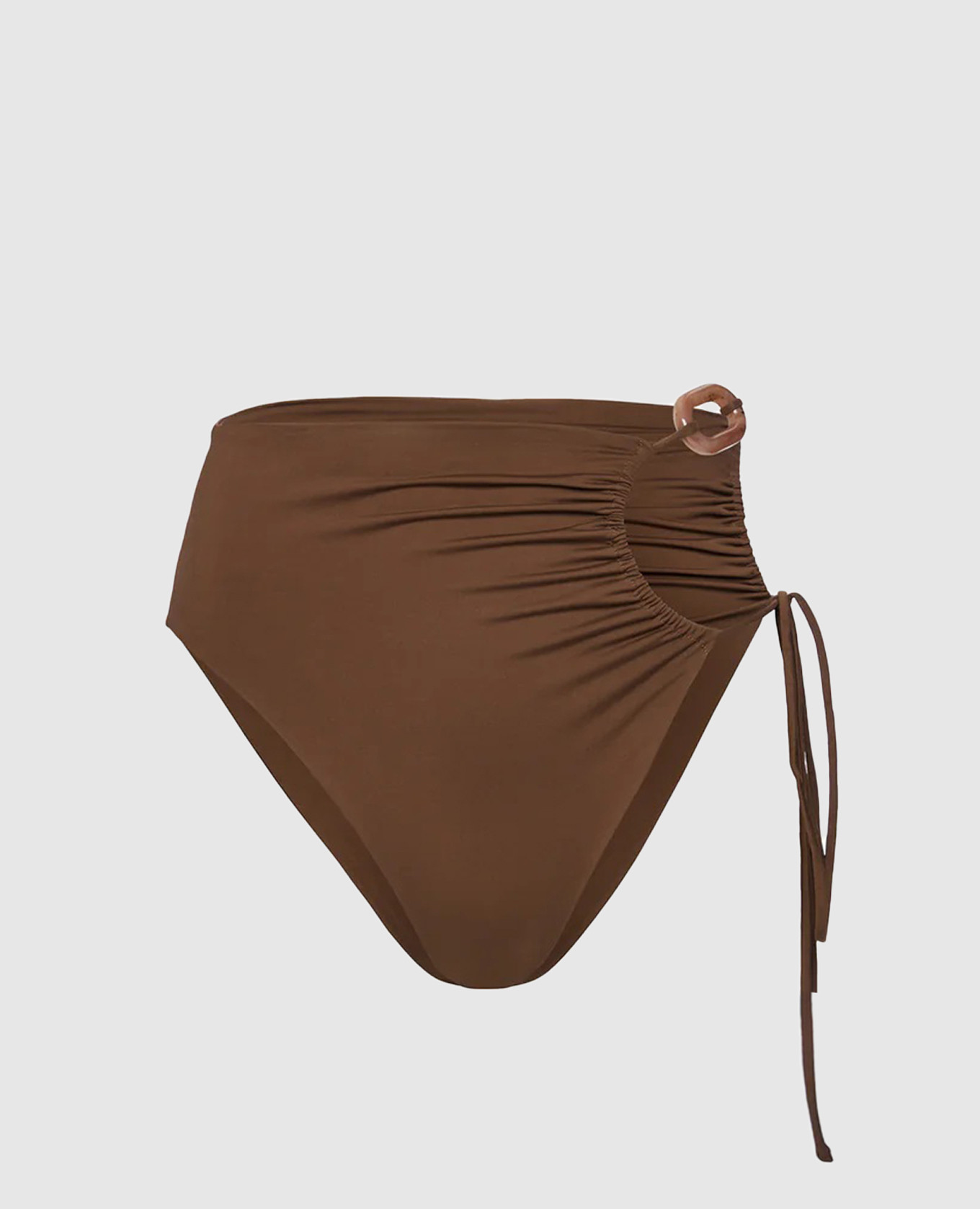 

Коричневые трусики от купальника с драпировкой, Коричневый, Трусики от купальника