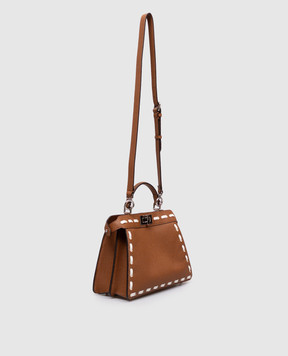 Fendi Коричнева шкіряна сумка Peekaboo ISee 8BN327AY6X