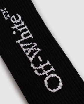 Off-White Чорні гольфи з логотипом OWRA03IC99KNI001