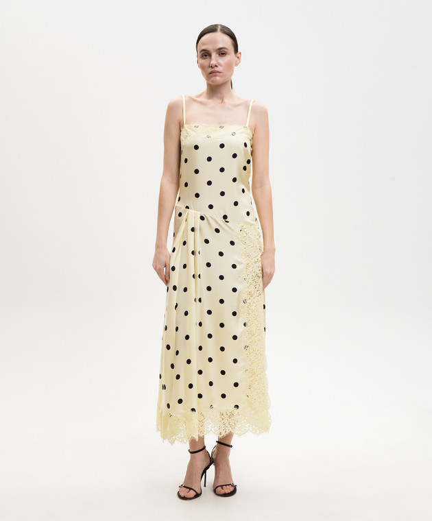 Max Mara Sportmax Желтое платье CAPO из шелка в горох SPXCAPO изображение 3