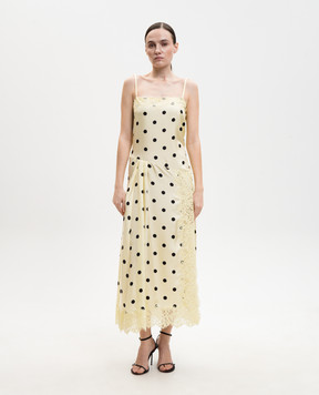 Max Mara Sportmax Желтое платье CAPO из шелка в горох SPXCAPO