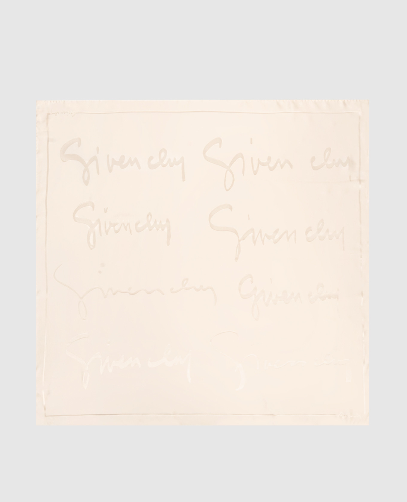 

Бежевый платок из шелка с узором логотипа, Платки